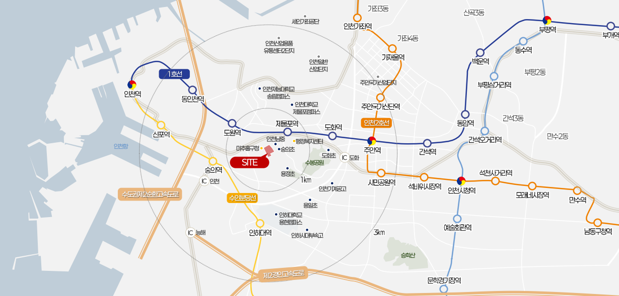입지 노선도 및 위치도
